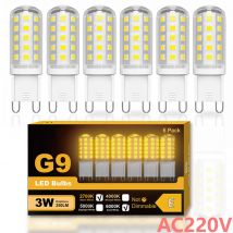 6 pz G9 lampadine a LED 3W 220V 2700K bianco caldo 6000K bianco freddo luce a risparmio energetico equivalente 30W - 40W lampadine alogene Non dimmerabili