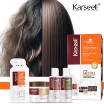 Karseell Maschera per capelli alla cheratina dorata Riparazione rapida Kit per lisciare i capelli danneggiati Morbido liscio lucido Raddrizzamento per la cura dei capelli Protuct