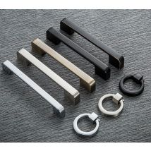 Zinklegier, schwarze Schrankgriffe, Kleiderschrank, Küche, Schrankgriffe, Schubladenknöpfe, modischer Möbelgriff, Türbeschläge