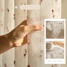 Tulle Curtains for Kids, Window Curtains, Sheer Curtains for Children's Room, Embroidery Voile in the Nursery, Elegant Drapes