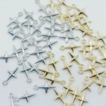 100 pz 16x9mm Pendenti E Ciondoli a Forma di Stella Stelle Brillanti Perline Per Creazione di Gioielli Gioielli FAI DA TE Argento Colore Oro Pendenti E Ciondoli