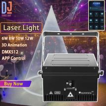 RJ45 + ILDA 6W 8W 10W 12W RGB Luce laser a colori Controllo APP Effetto di animazione DMX512 Dj Disco Party Club Effetti scenici di nozze