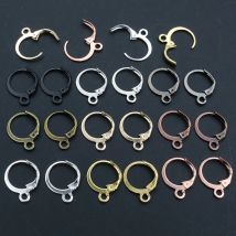 14x12mm 30 Stück hochwertige versilberte Roségoldfarbe Rhodium Messing Französische Ohrringhaken Drahtfassungen Basis Ganzerverkauf