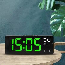 Sprachsteuerung Digitaler Wecker Temperatur Dual Alarm Snooze Desktop Tischuhr Nachtmodus 12/24H LED Uhr Uhr