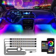 Neon LED Interior Ambient Lighting Car Foot Strip Mood Light Kit accessori retroilluminazione Remote APP Music Auto RGB lampada decorativa