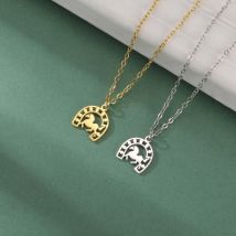 Hufeisen Anhänger Edelstahl Halskette modisch und einfach für Männer und Frauen täglich Geburtstags geschenk Schmuck Geschenk neuen Stil