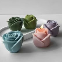 Nowe silikonowe foremki do świec 3D Flower Handmade Rose Flower Soap Plaster Chocolate Baking Mold na prezent walentynkowy