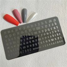 Piastra per timbri con alfabeto gotico Piastra per unghie con lettera gotica Lettere artistiche Piastra per timbri per unghie Mouteen-014