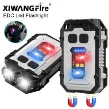 Superhelle, leistungsstarke Taschenlampe, LED, multifunktional, Linterna, magnetisch, COB-LED, EDC, Mini-Schlüsselanhänger, wiederaufladbar