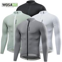 WOSAWE Atmungsaktive Herren Mountainbike-Shirts Cooles Radtrikot Langarm Herren Radfahren Maillot Quick Dry Slim Fit YKK-Reißverschluss