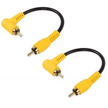 2pcs RCA Phono cavo da 90 gradi cavo Subwoofer Audio maschio a maschio per amplificatori per altoparlanti Home Theater HDTV Home Stereo e DVD