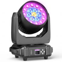 Luce a testa mobile a LED 19x15W Fascio di lavaggio Effetto zoom RGBW 4in1 Luci da palco Professionale Auto DMX512 Suono attivato e autopropulsore