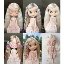 Dula-Puppenperücken für Blythe Qbaby, Mohair, Mikrovolumen-Locken, einfache Frisuren, 9-10 Zoll Kopfumfang