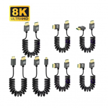 8K HDMI-kompatibel zu HDMI-kompatibles Spiralkabel 48 Gbit/s HDMI-kompatibel zu Mini/Micro HD Kabel für Kamera/Camcorder/PC/Monitor