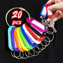 10-50Pcs Colors Plastic Key Tags with Card Label for DIY Keychain Kit Luggage Tag Number Classification Categorize and Organize