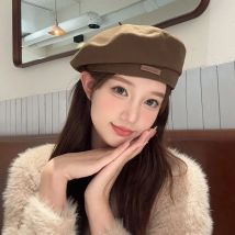 Herbst Frühling Frauen Baskenmütze Hut Retro Einfarbig Baumwolle Achteckige Newsboy Caps Weibliche Dame Casual Maler Künstler Hüte
