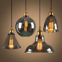 Luces colgantes clásicas nórdicas, lámpara colgante de cristal Industrial para comedor, decoración de Bar, luminaria Retro, accesorios de cocina de suspensión