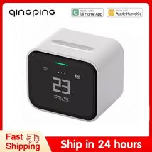 Qingping-Detector de aire inteligente Lite CO2 PM2.5 PM10, Monitor de temperatura y humedad, pantalla táctil, funciona con la aplicación Mihome para Apple HomeKit