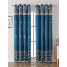 1pc moderne einfache amerikanische Stickerei Stickerei blau Doppel vorhang Vorhang staub dicht Wärme isolierung Verdunkelung vorhang