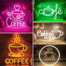 Insegna al neon per caffè Coffee Shop Insegna al neon a LED per Cafe Cafeteria Ristorante insegne luminose per affari Luci per decorazioni murali per la casa