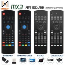 Mini tastiera wireless MX3 Air Mouse da 2,4 GHz Telecomando retroilluminato vocale Telecomando per apprendimento IR per PC Android TV Box