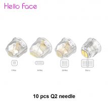 Hello Face Q2 Titanium Derma Stamp Cartridge 10 pcs Set Bio Pen Refills 9 Pin 14 Pin 25 Pin & Nano Needle Heads