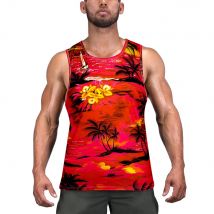 2024 neue Sommer Mode männer Ärmelloses T-Shirt Strand Druck männer Weste Leichte Und Atmungsaktive Casual Weste