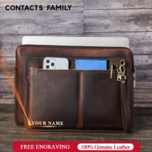 Echtes Leder Laptop Hülle für MacBook Air M1 M2 M3 M4 Pro 13 14 15 16 Zoll Aktentasche Dell HP