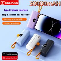 Mini Kapsel Power Bank 30000mah tragbare Schnell ladung digitale mehrere Ports Taschen lade versorgung iPhone Android mit Kabeln
