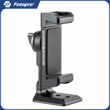 Fotopro SJ96L Aluminium-Telefonhalterung, verstellbare Smartphone-Klemme mit Kaltschuh, Arca Swiss Schnellwechselplatte für Stativkopf