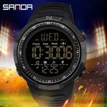 SANDA 6014 Orologio sportivo militare per uomo Orologio da polso digitale Antiurto Conto alla rovescia Bracciale impermeabile Relojes Para Hombre