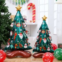 1 x extra großer, mittelgroßer, stehender Ballon in Weihnachtsbaumform, Weihnachtsbaum-Mottoparty, Weihnachtsbaumdekoration für den Innenbereich