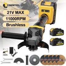 CONENTOOL 125mm Brushless Electric Angle Grinder 3 Gears 11000rpm Cordless Grinding Polisher Cutter For Makita Battery 18V Pin