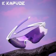 Kapvoe Photochromic Running Sunglasses Purple Outdoor Sports Bike Marathon Cycling Glasses Mountain Bicycle Goggles Eyewear