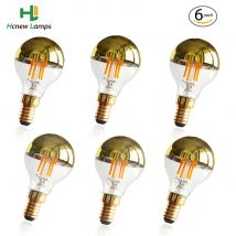 6 pz Specchio Oro Retro Edison HA CONDOTTO LA Lampadina E14 E12 G45 4 W Dimmable filamento 2700 k Shadowless Lampadina Illuminazione Decorativa Per La Casa