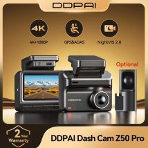 Dash Cam DDPAI Z50 Pro 4K UHD con Display IPS da 3", GPS Integrato, ADAS, DVR Auto a Doppio Canale, Wi-Fi, Monitoraggio Parcheggio 24H