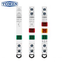 TOMZN TD9 1/2/3 LED Lampka Sygnalizacyjna 230V AC/DC 9mm Ultracienka Czerwona Żółta Zielona Szyna DIN Szpital Fabryka Szkoła