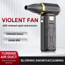 Ventilador Turbo sin escobillas M18, potente limpiador de polvo portátil eléctrico de 400000RPM, ventilador violento de carga tipo C de 53 m/s
