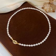 High Quality Trendy Shiny Crystal Cross Natural Freshwater Pearl 14K Gold Filled Female Short Chain Choker Necklace Party Gifts