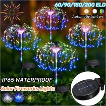 90LED Solar Fireworks Light Outdoor Fairy Garden Lights 8 modalità di illuminazione lampade solari Starburst fai da te luci Decorative natalizie