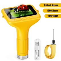3,0-Zoll-Kindermikroskop 1080P Digitalmikroskop 2MP Tragbares Handmikroskop mit 8 LED-Leuchten Perfektes Geschenk für Jungen Mädchen