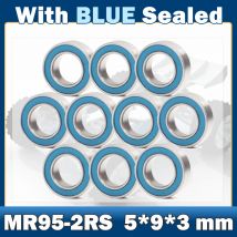 MR95RS Bearing ABEC-7 ( 10 PCS ) 5*9*3 mm Miniature MR95-2RS Ball Bearings RS MR95 2RS With Blue Sealed L-950DD