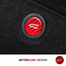 Für Tesla 2019-Modell 3 Highland 2024 Modell Y Juniper Carbon Fiber Hinten Stamm Schalter Taste Trim Aufkleber Auto innen Zubehör
