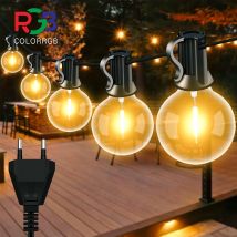 LUCE da esterno, stringa luminosa a LED da 15 m con 50 lampadine, luce decorativa per esterni e interni impermeabile IP44 utilizzata per il giardino