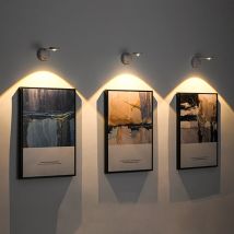 Foco LED, luz inalámbrica para cuadros, luz de pintura recargable con sensor de movimiento, luces adhesivas 360 °   Rotación continua Di