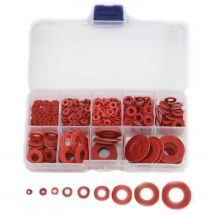 M2 M2,5 M3 M4 M5 M6 M8 M10 M12 Rot Stahl Papier Flache Unterlegscheibe Plain Fiber Isolierte Dichtung Ring Pad Abstandshalter Sortiment Kit Set Box
