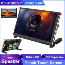 7-Zoll-Raspberry Pi-Touchscreen 1024 x 600 IPS-LCD mit Lautsprecher für Raspberry Pi 5 4 3B+ 3B /
