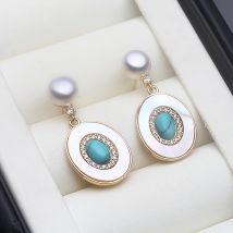 Natürliche weiße Süßwasser-Ohrstecker mit Perlen für Damen, Hochzeit, Silber 925, Perlenohrringe, Schmuck, Ehefrau, Geburtstagsgeschenk, Rosa, Schwarz