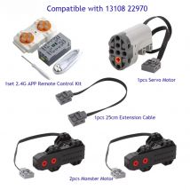 Mould King APP-Programmierung 8-Wege-Fernbedienung Lithium-Batteriekasten + Monster Motor Power MOC PF 13108 22970 Buggy Motor 5292