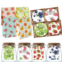 1 Satz Früchte Geschenke Taschen Ananas Erdbeere hängen Tags Aufkleber für Sommer Obst Geburtstags feier DIY Geschenk verpackung Lieferungen